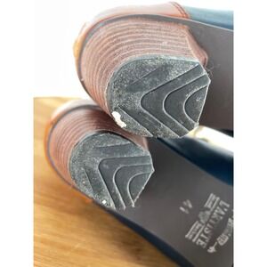 Navy Tan Leather